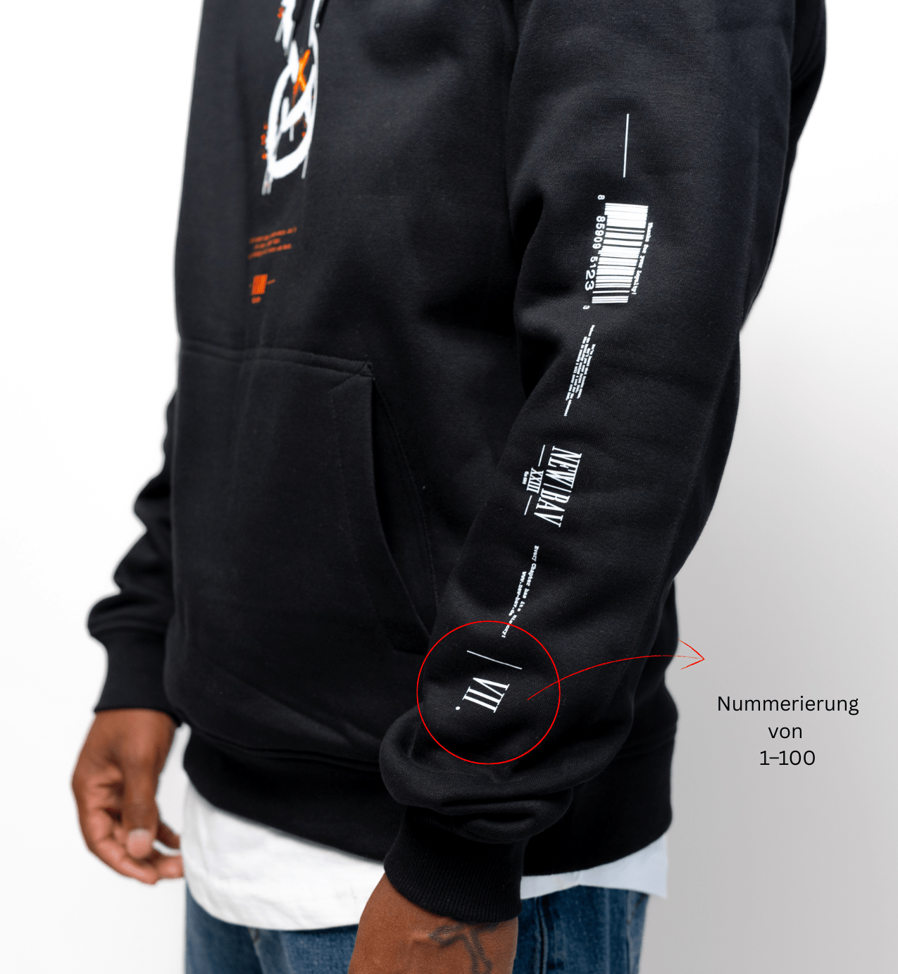 NB Owen 1 - 100 Limited Hoodie Black - Fluo Orange - new - bav