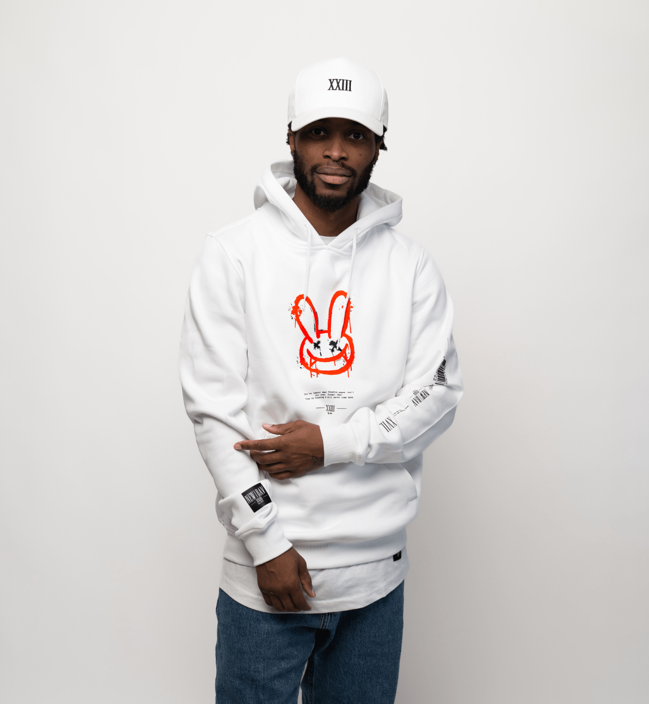 NB Owen 1 - 100 Limited Hoodie White - Fluo Orange - new - bav