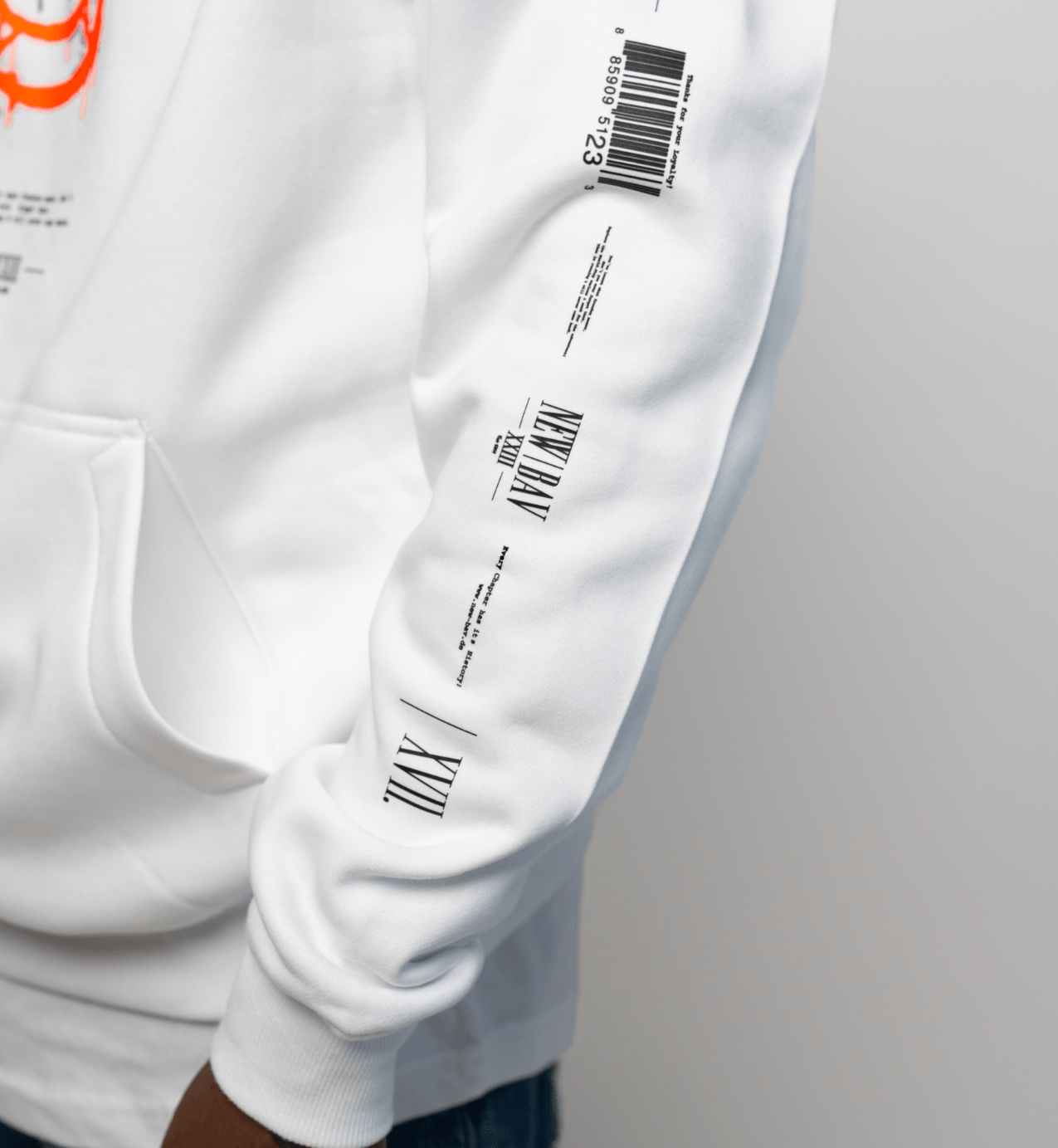 NB Owen 1 - 100 Limited Hoodie White - Fluo Orange - new - bav