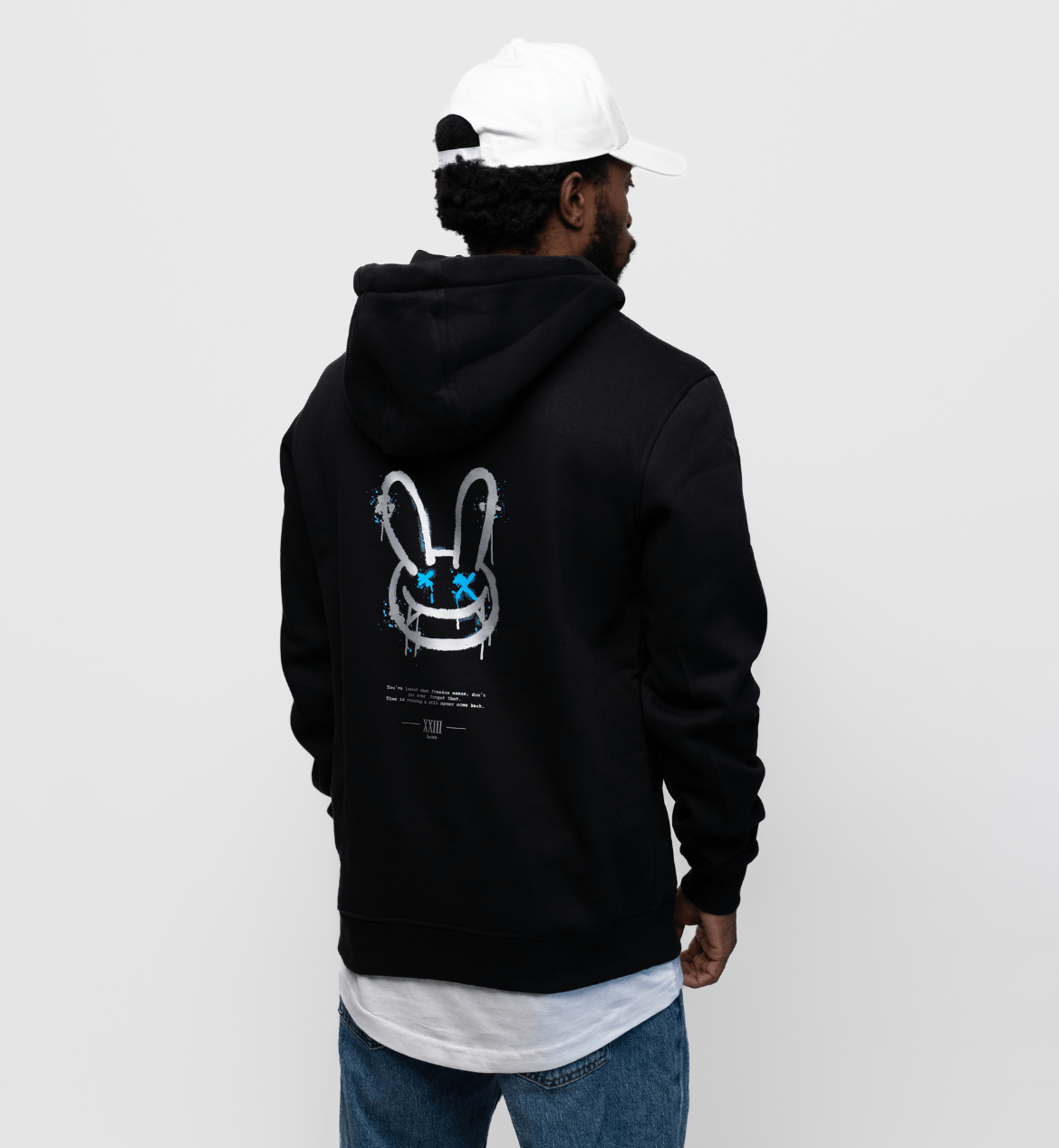 NB Owen Hoodie - Black Fluro Blue/Silber - new - bav