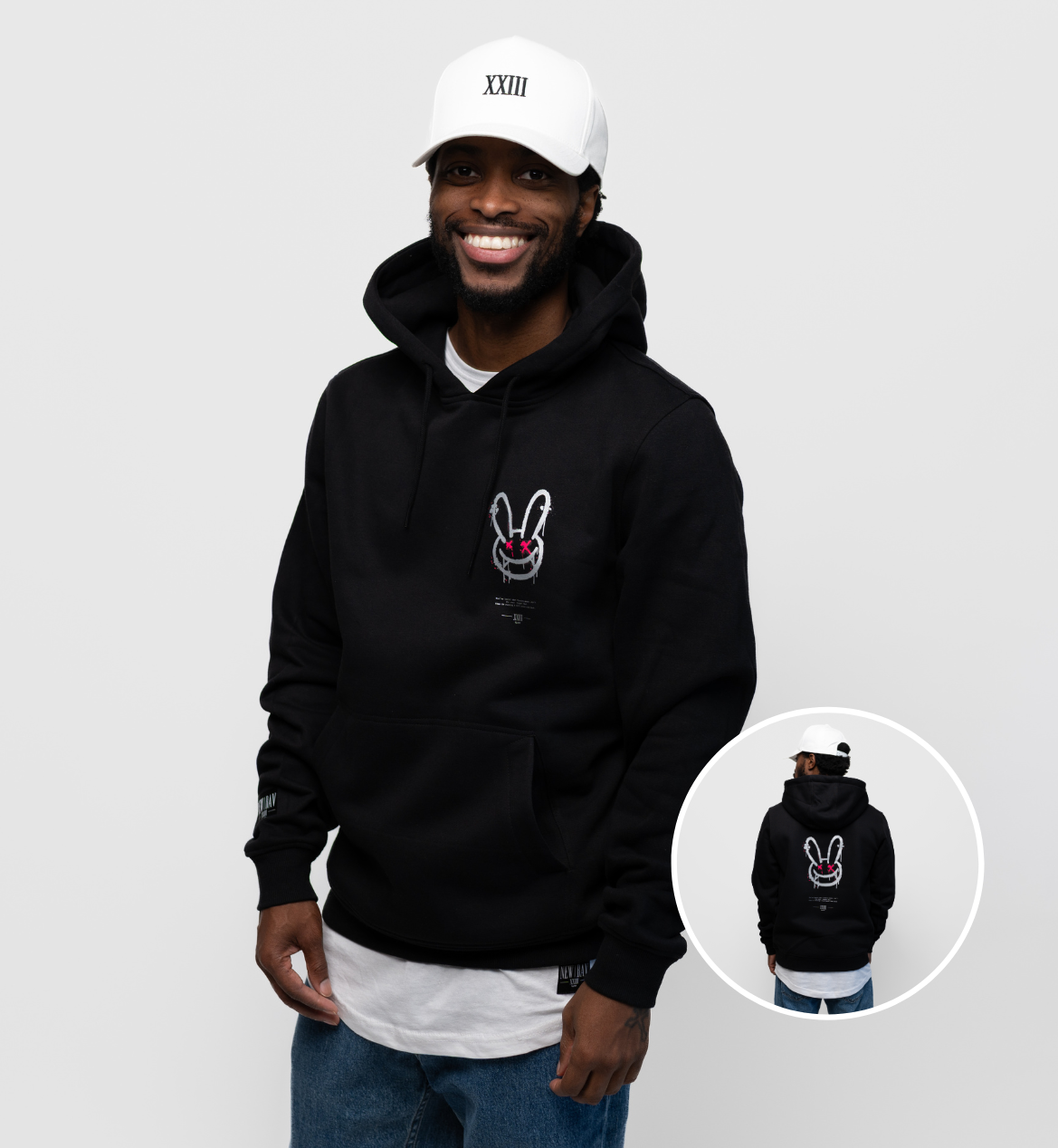 NB Owen Hoodie - Black Fluro Pink