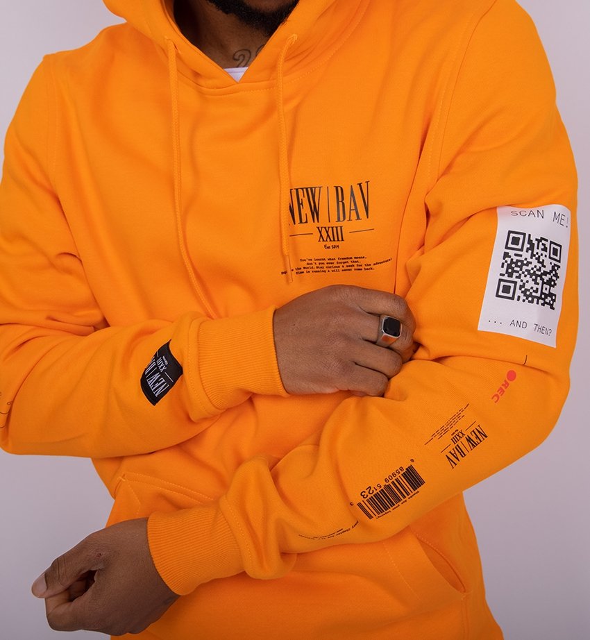 NB Pique Hoodie Orange - new-bav